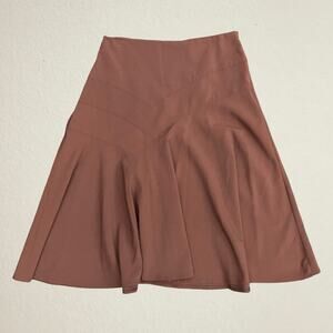 Y2K brown midi skirt with asymmetrical stitch detail, boho chic hippie bohemian